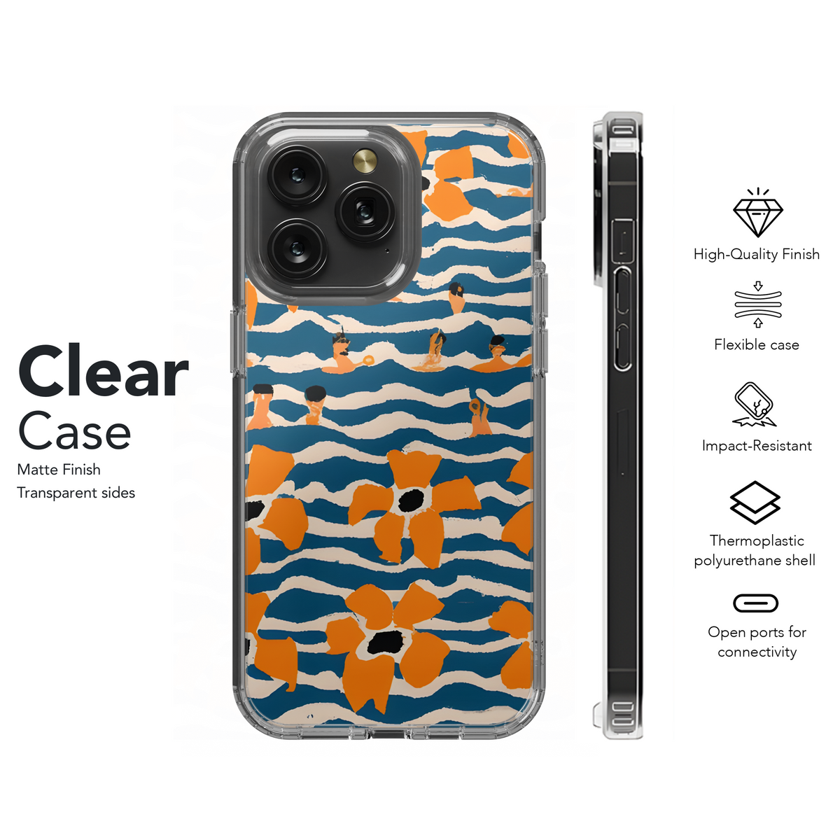 Midcentury Modern Swimmers Phone Case iPhone Samsung Cover Pixel 3119 - Image 8