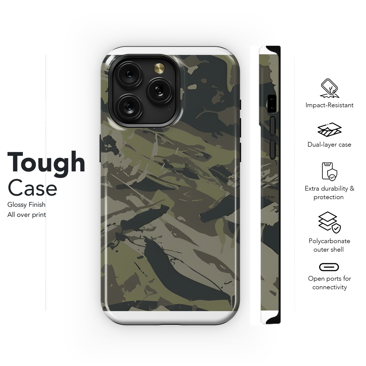 Military Camo Seamless Phone Case iPhone Samsung Cover Pixel 2197 - Image 6