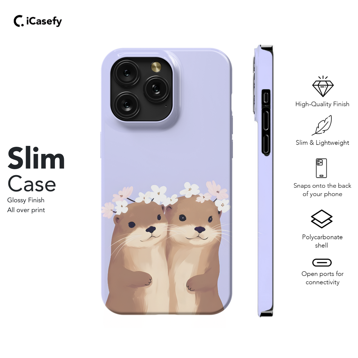 Minimalist Cute Two Otter Love Phone Case iPhone Samsung Pixel & More 481 - Image 6