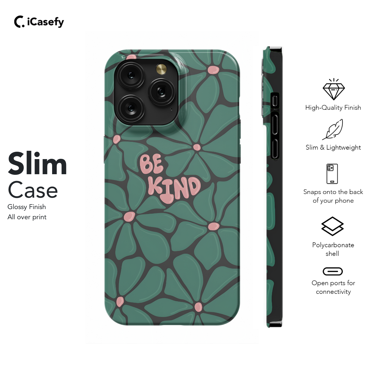 Minimalist Flower Motivational Affirmation Qute Coquette Be Kind Phone Case iPhone Samsung Pixel & More 428 - Image 6