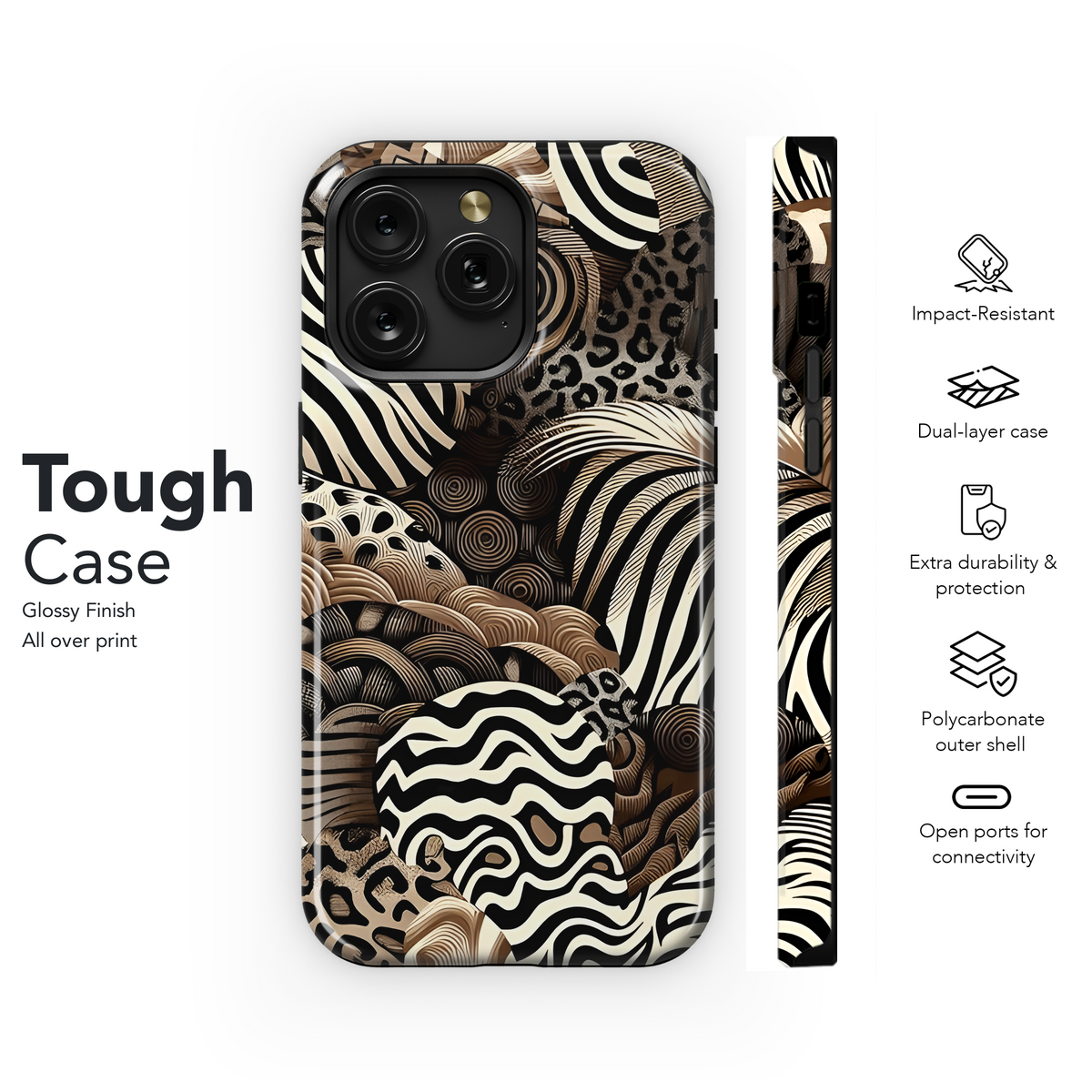 Mixed Animal Skin Phone Case iPhone Samsung Cover Pixel 2753 - Image 6