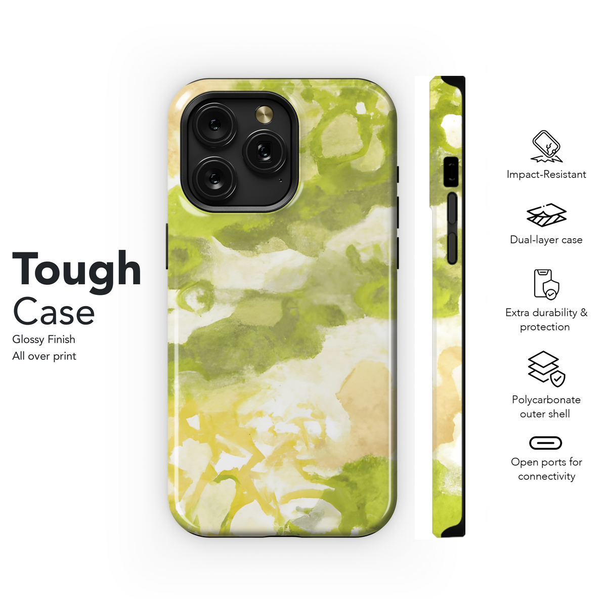 Modern Green Yellow Batik Phone Case iPhone Samsung Cover Pixel 3112 - Image 6