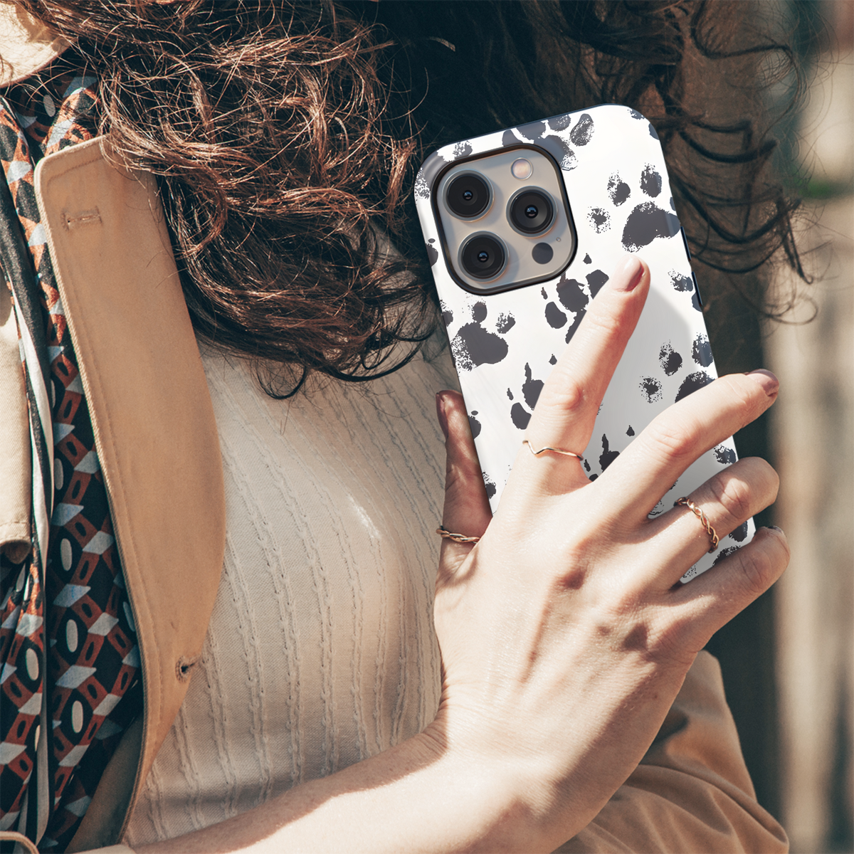 Monochrome Dog Paw Prints Phone Case iPhone Samsung Cover Pixel 2821 - Image 5