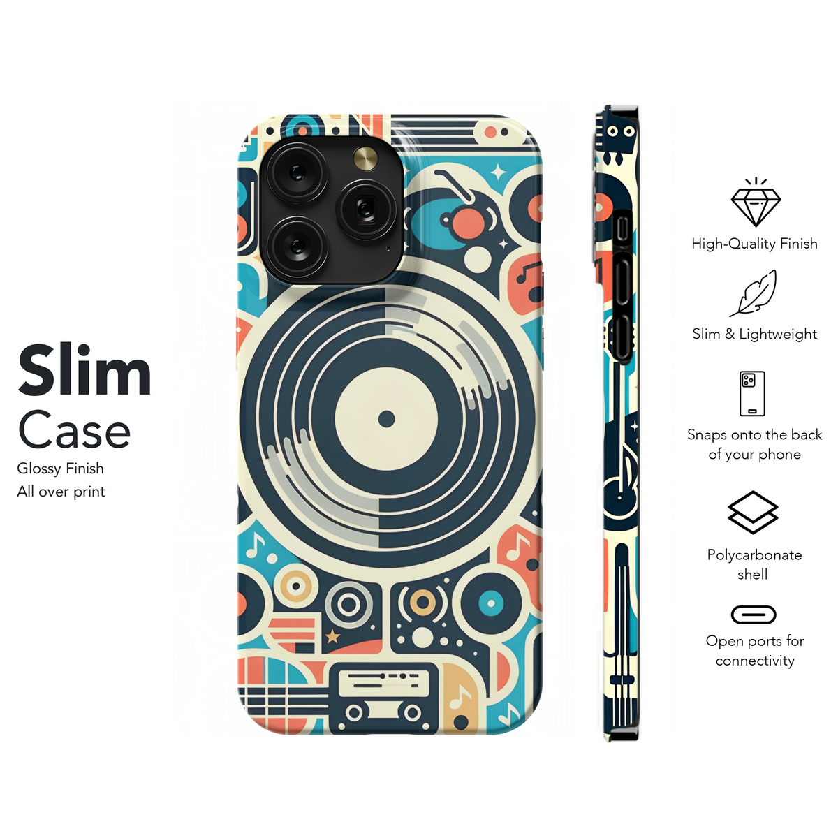 Monochrome Vinyl Record Phone Case iPhone Samsung Cover Pixel 2888 - Image 7