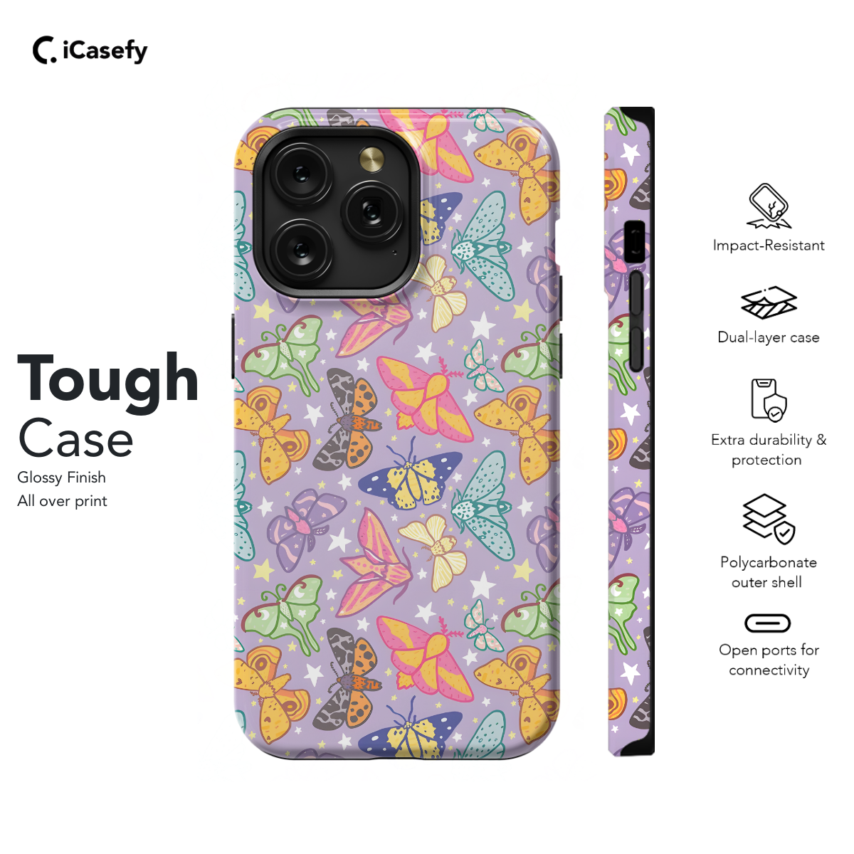 Moonlight Moths Love Cute Girly Phone Case iPhone Samsung Pixel & More 553 - Image 5