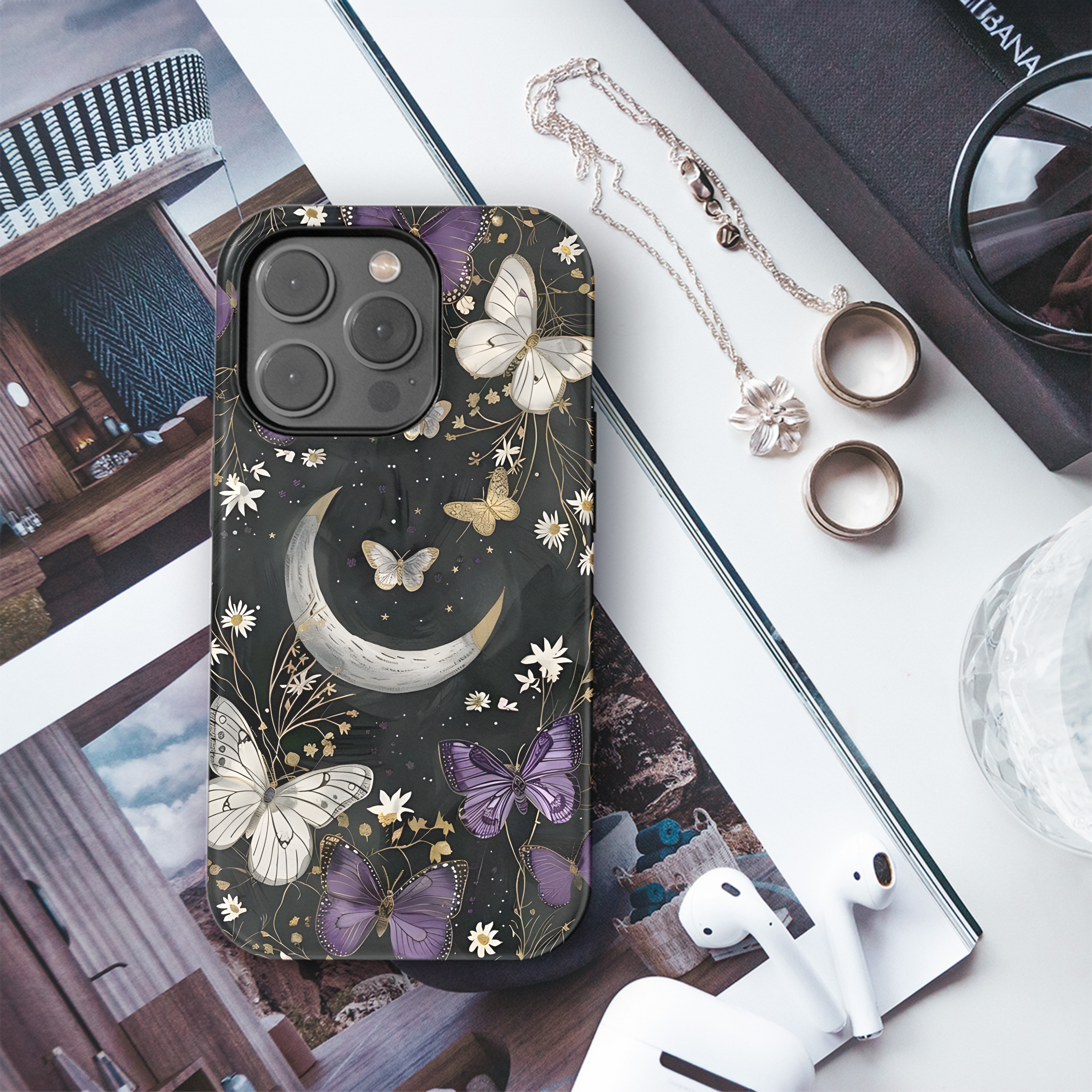 Moonlit Butterfly Garden
 Phone Case iPhone Samsung Cover Pixel 4441 - Image 3