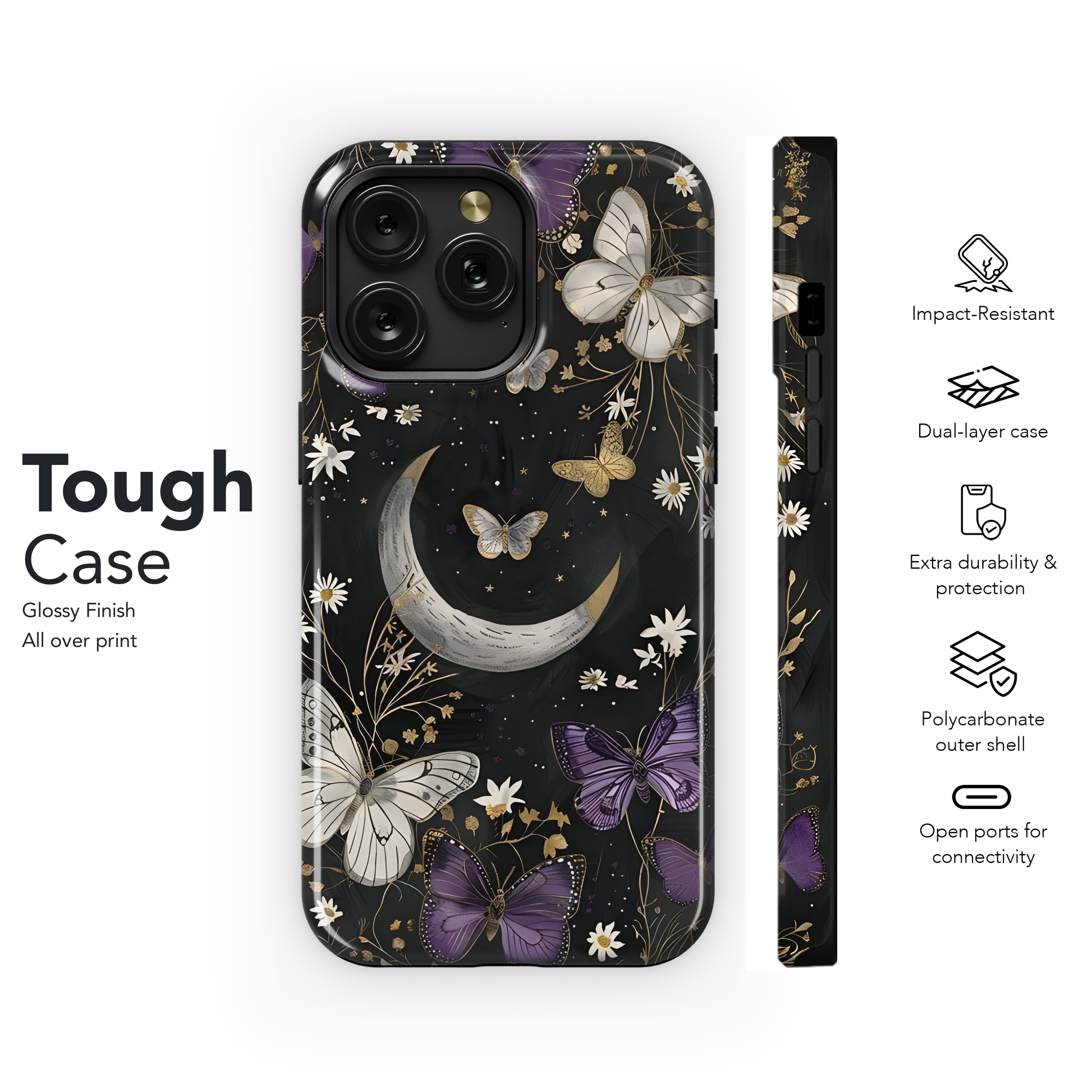 Moonlit Butterfly Garden
 Phone Case iPhone Samsung Cover Pixel 4441 - Image 6