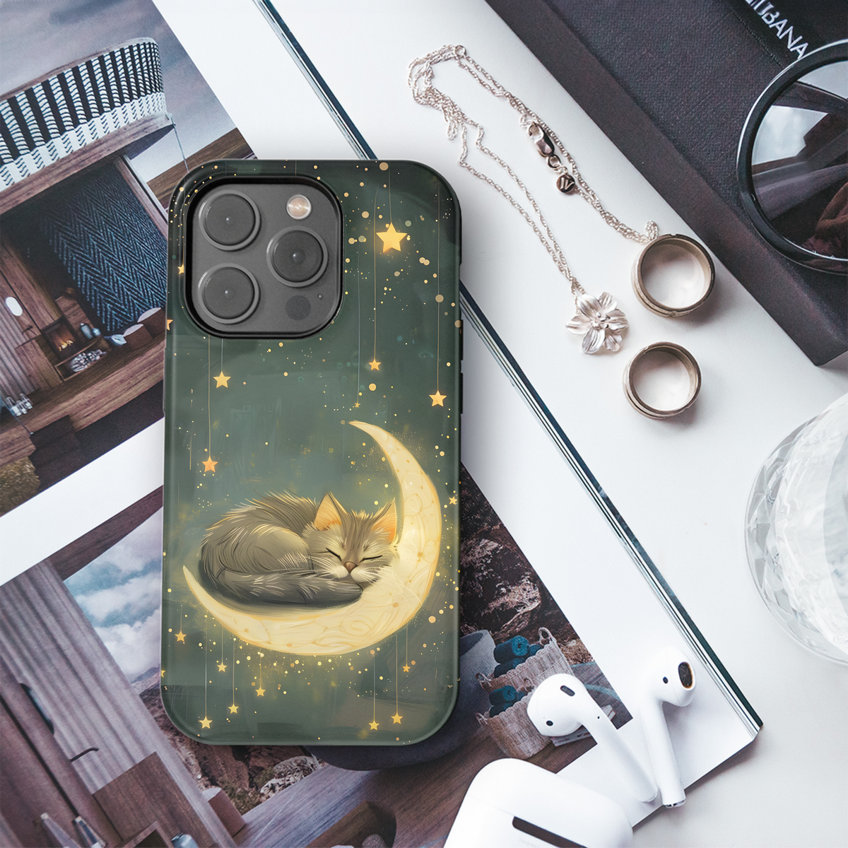 Moonlit Cat Dreams
 Phone Case iPhone Samsung Cover Pixel 4298 - Image 3