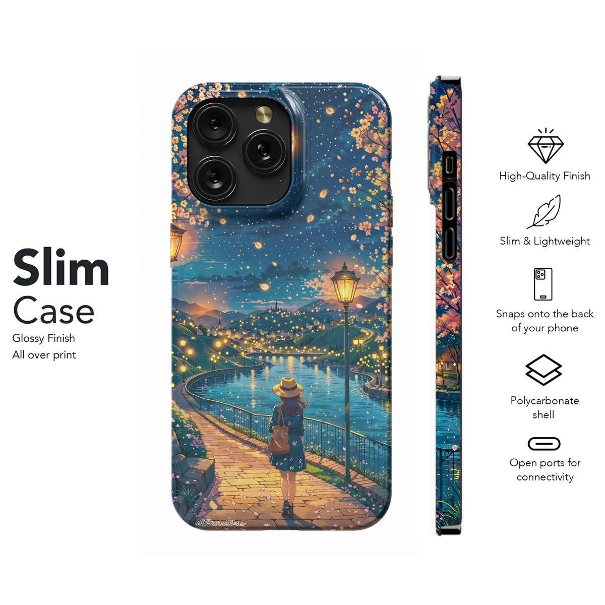 Moonlit Cherry Blossom Walk
 Phone Case iPhone Samsung Cover Pixel 4114 - Image 7