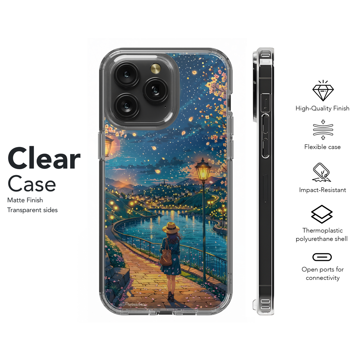 Moonlit Cherry Blossom Walk
 Phone Case iPhone Samsung Cover Pixel 4114 - Image 8