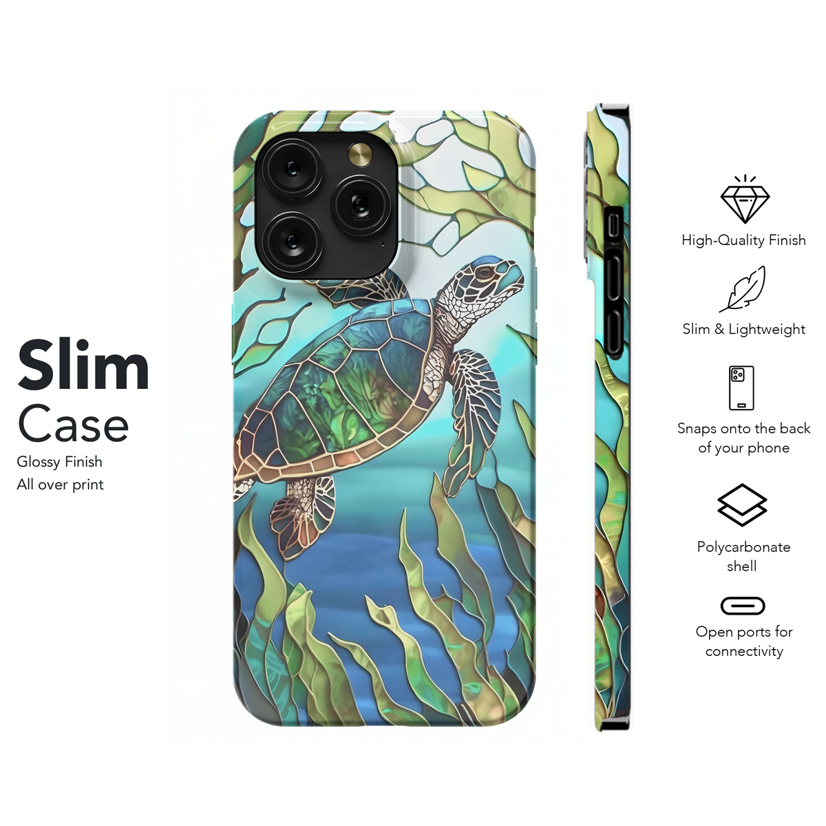 Mosaic Ocean Sea Coral Animal Turtle Phone Case iPhone Samsung Cover Pixel 1991 - Image 7