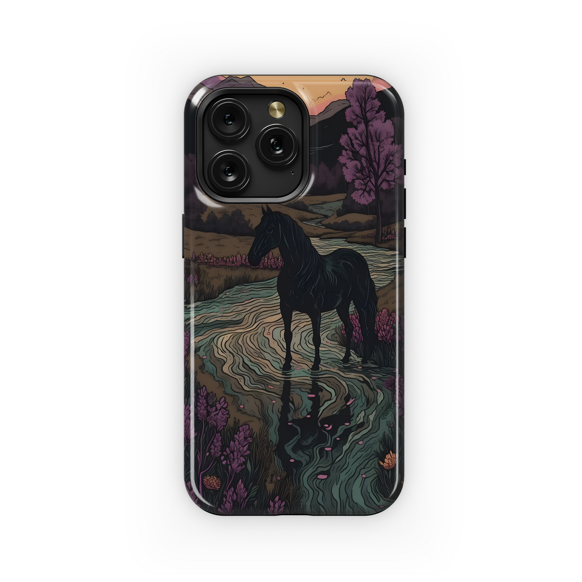 Mountain Horse Sunset
 Phone Case iPhone Samsung Cover Pixel 4081 - Image 1