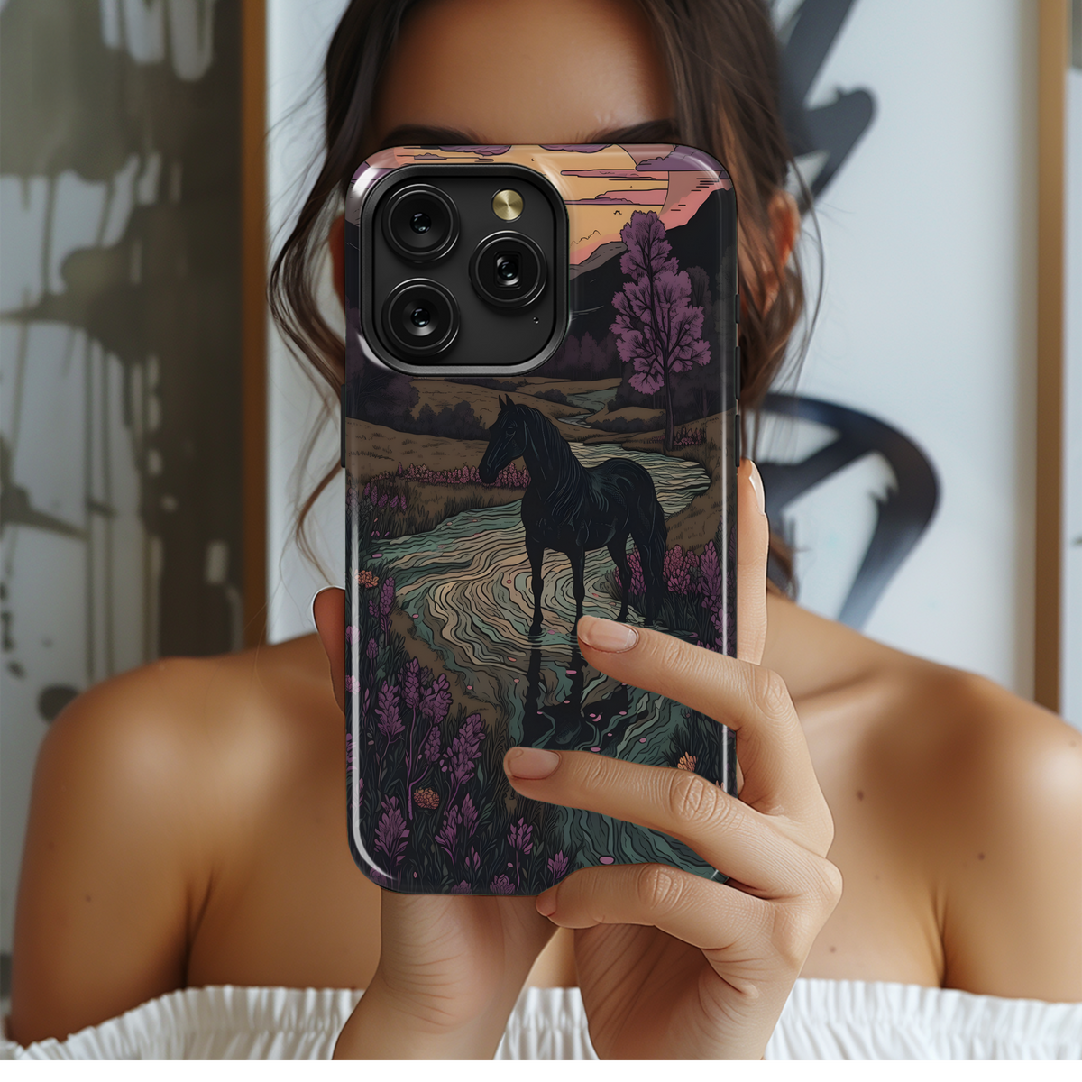 Mountain Horse Sunset
 Phone Case iPhone Samsung Cover Pixel 4081 - Image 2