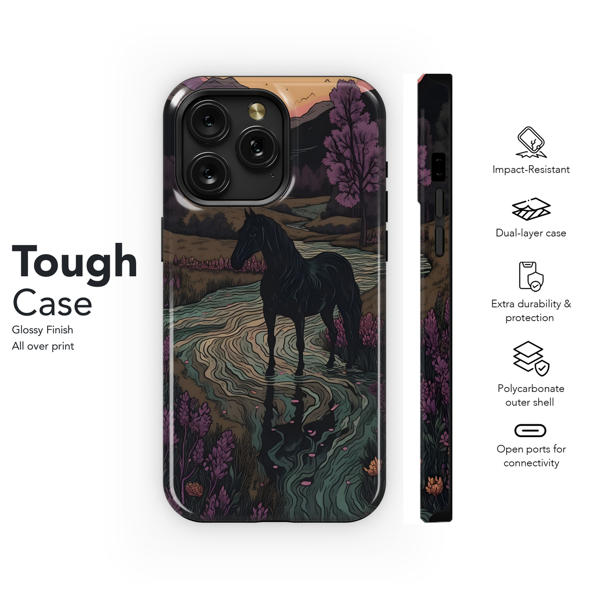 Mountain Horse Sunset
 Phone Case iPhone Samsung Cover Pixel 4081 - Image 6