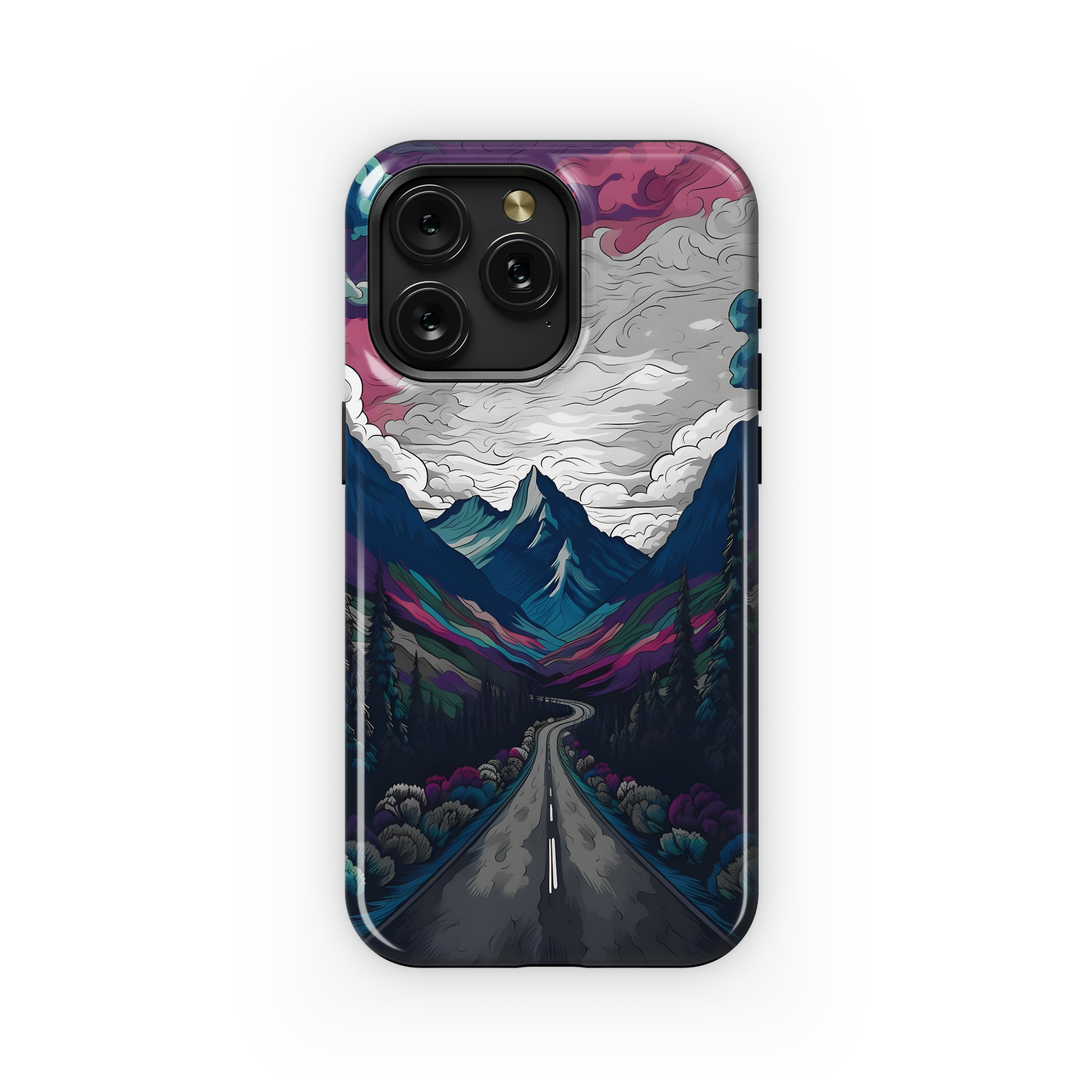 Mountain Road Dreamscape
 Phone Case iPhone Samsung Cover Pixel 4433 - Image 1