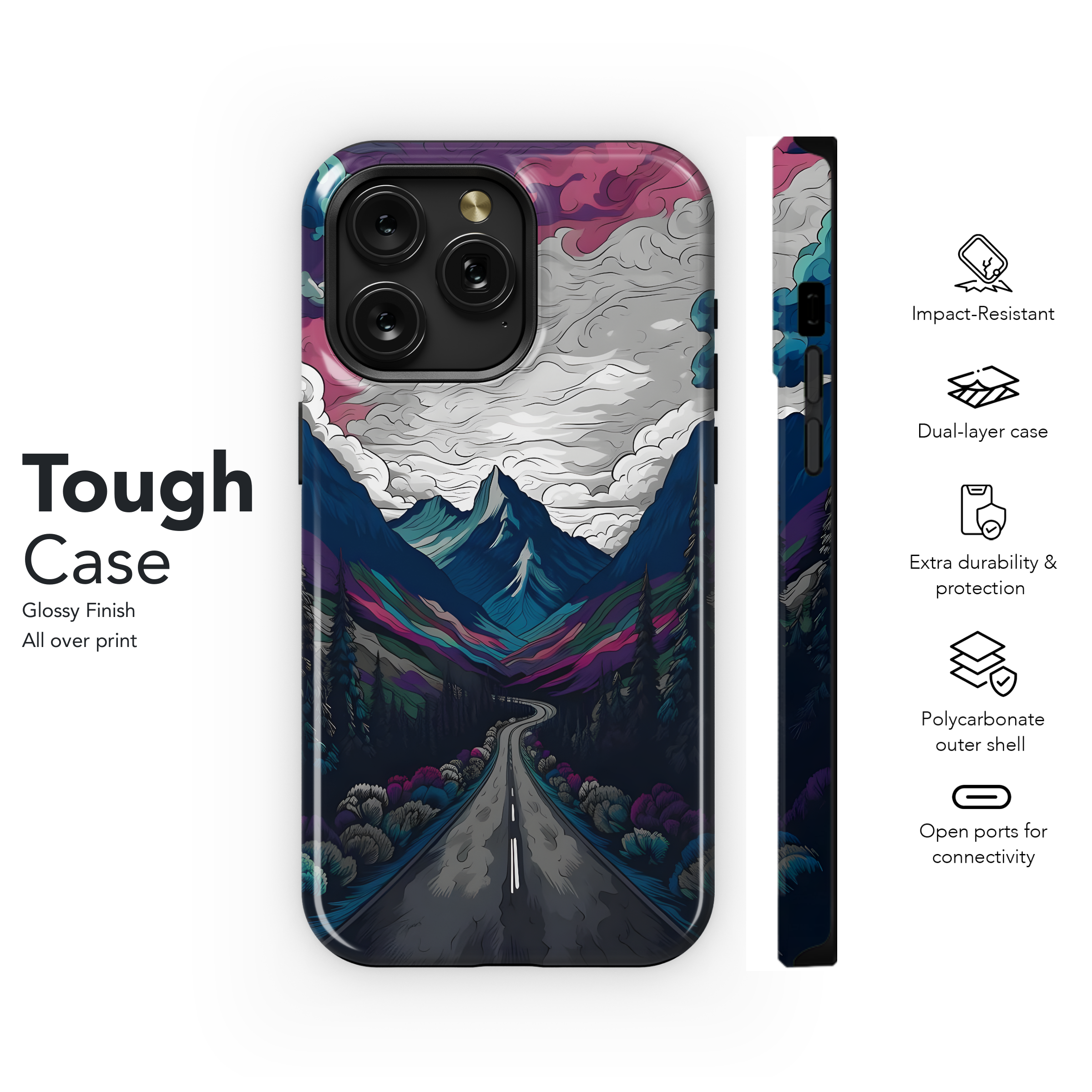 Mountain Road Dreamscape
 Phone Case iPhone Samsung Cover Pixel 4433 - Image 6