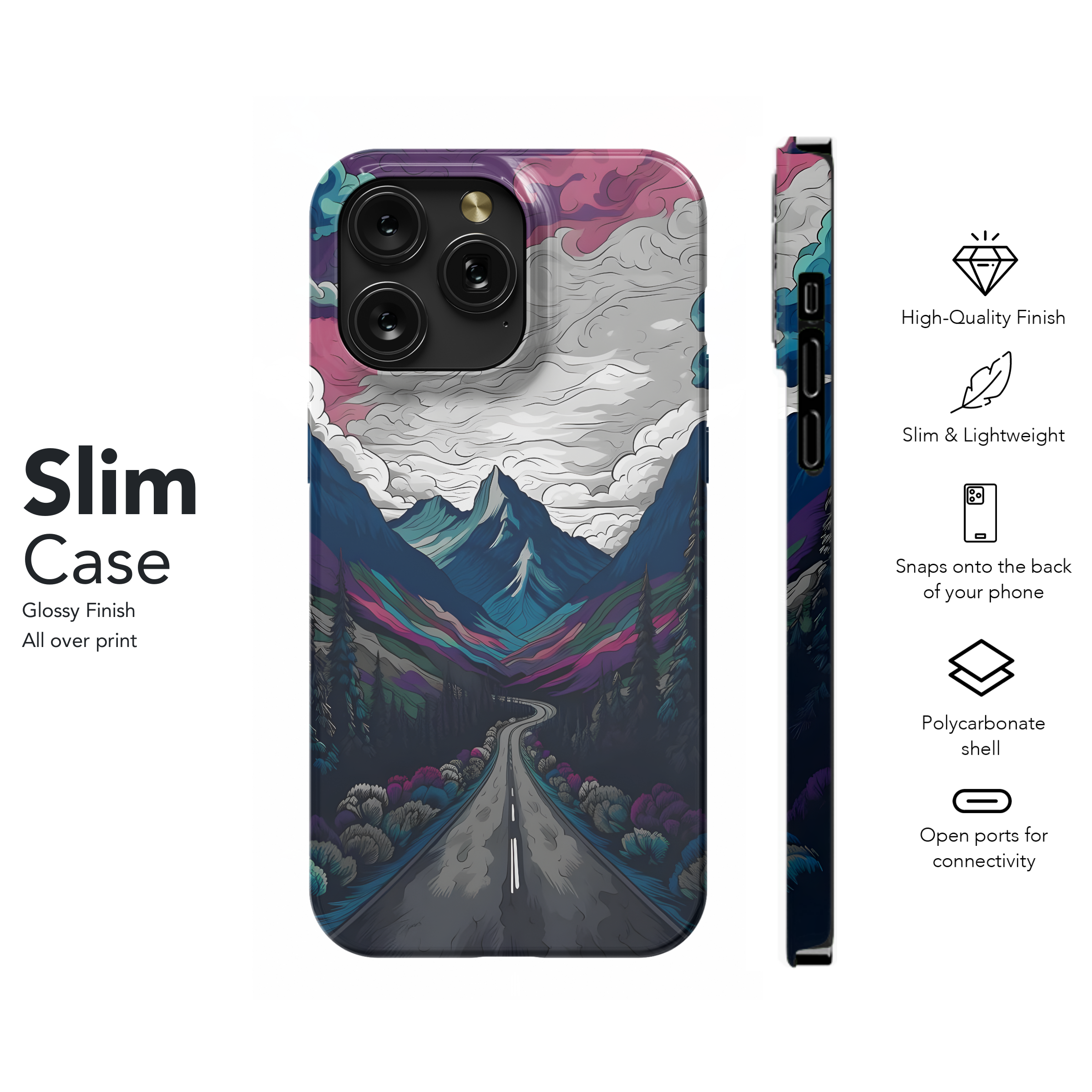 Mountain Road Dreamscape
 Phone Case iPhone Samsung Cover Pixel 4433 - Image 7