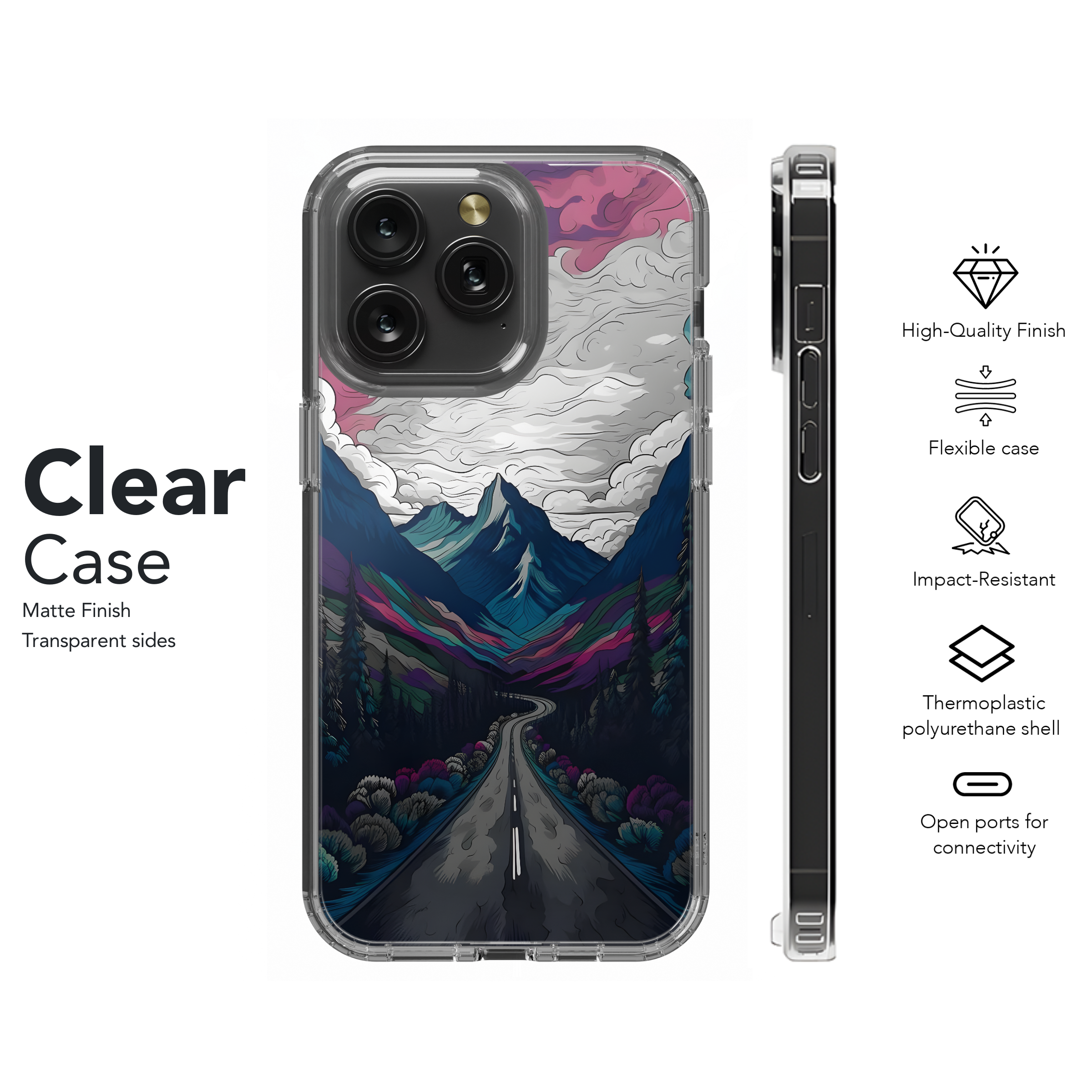 Mountain Road Dreamscape
 Phone Case iPhone Samsung Cover Pixel 4433 - Image 8