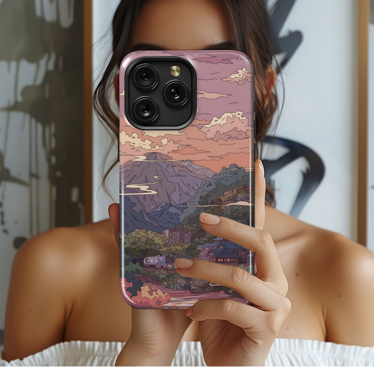 Mountain Town Sunset
 Phone Case iPhone Samsung Cover Pixel 4012 - Image 2