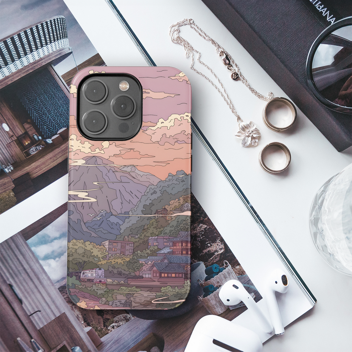 Mountain Town Sunset
 Phone Case iPhone Samsung Cover Pixel 4012 - Image 3