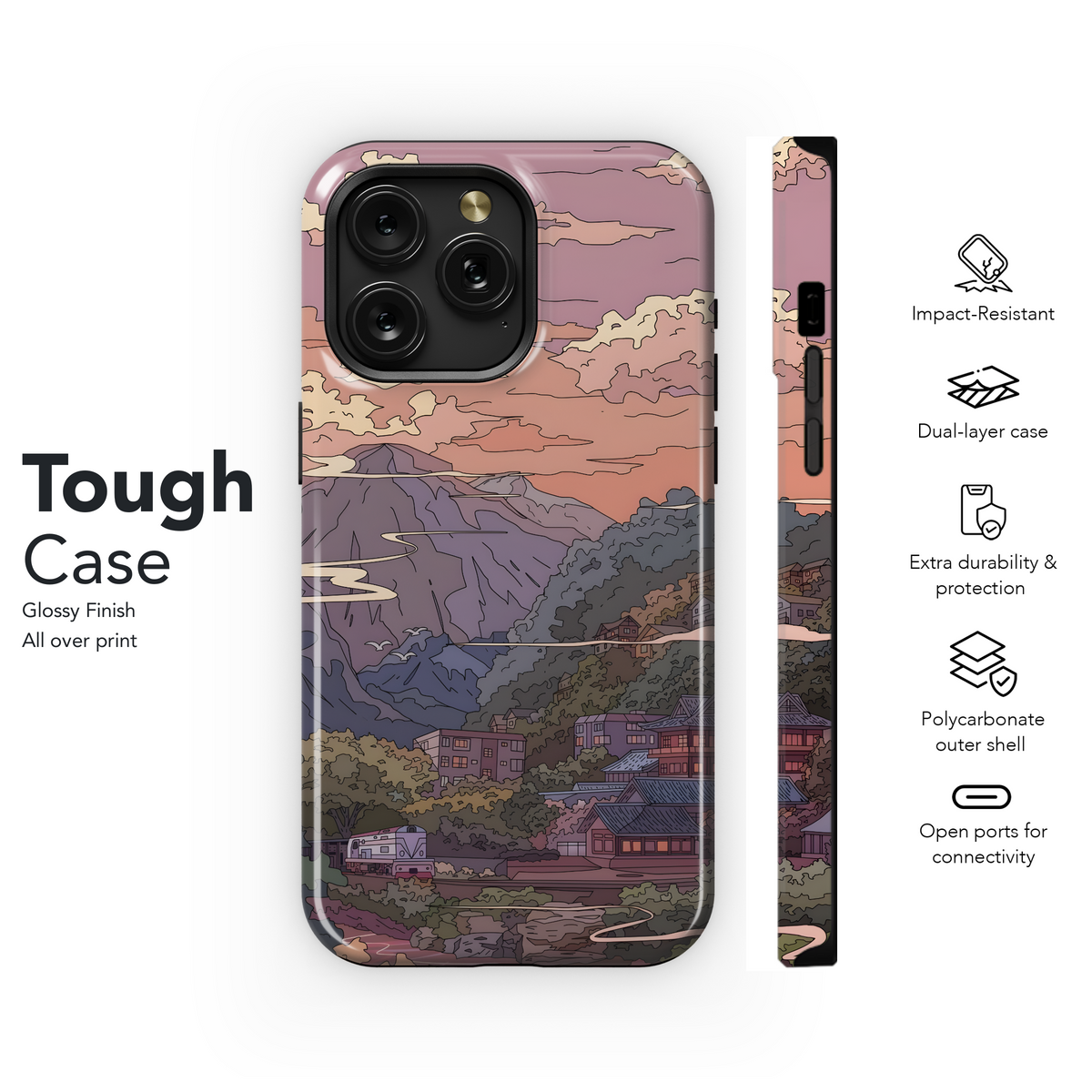 Mountain Town Sunset
 Phone Case iPhone Samsung Cover Pixel 4012 - Image 6