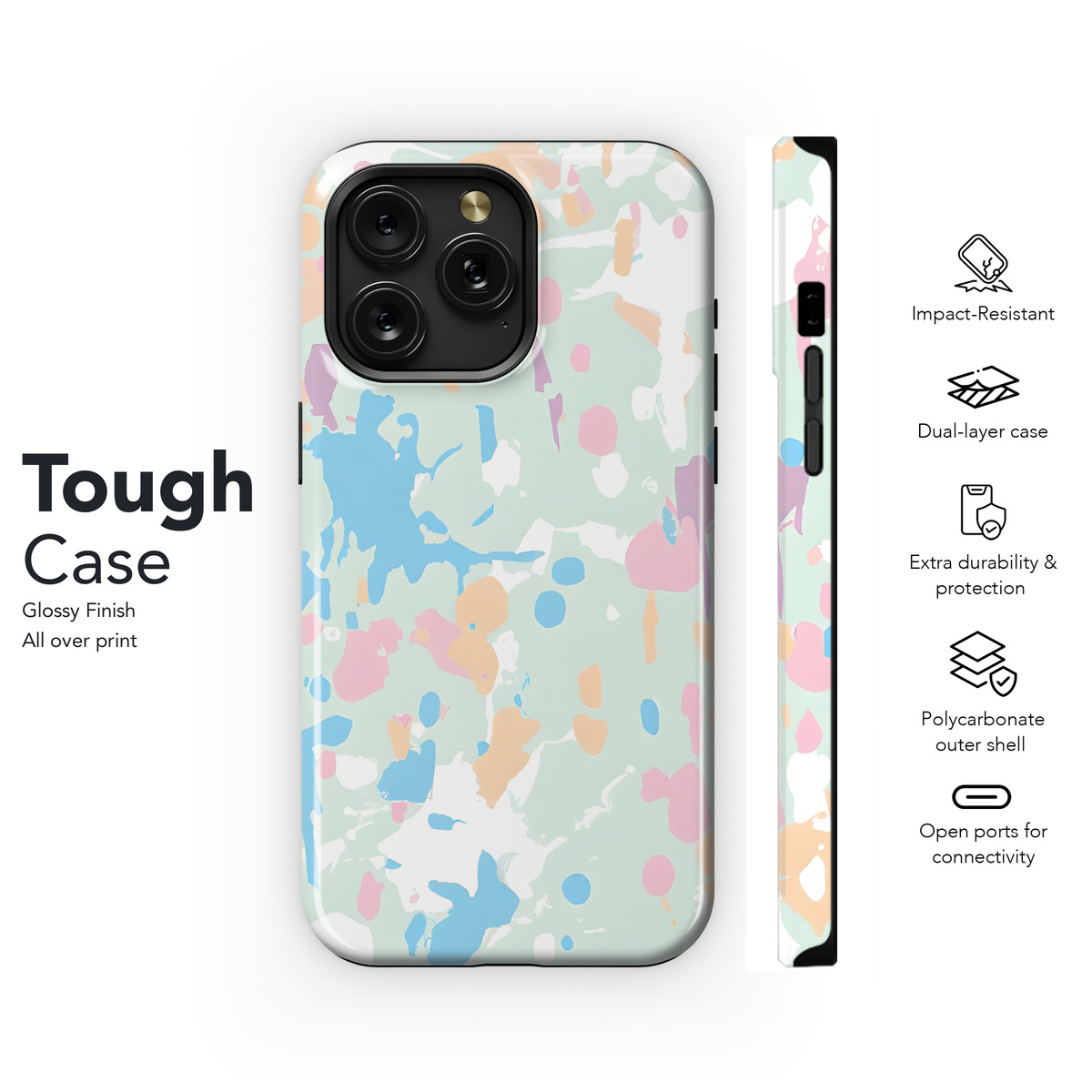 Multicolor Paint Splatter Phone Case iPhone Samsung Cover Pixel 3321 - Image 6