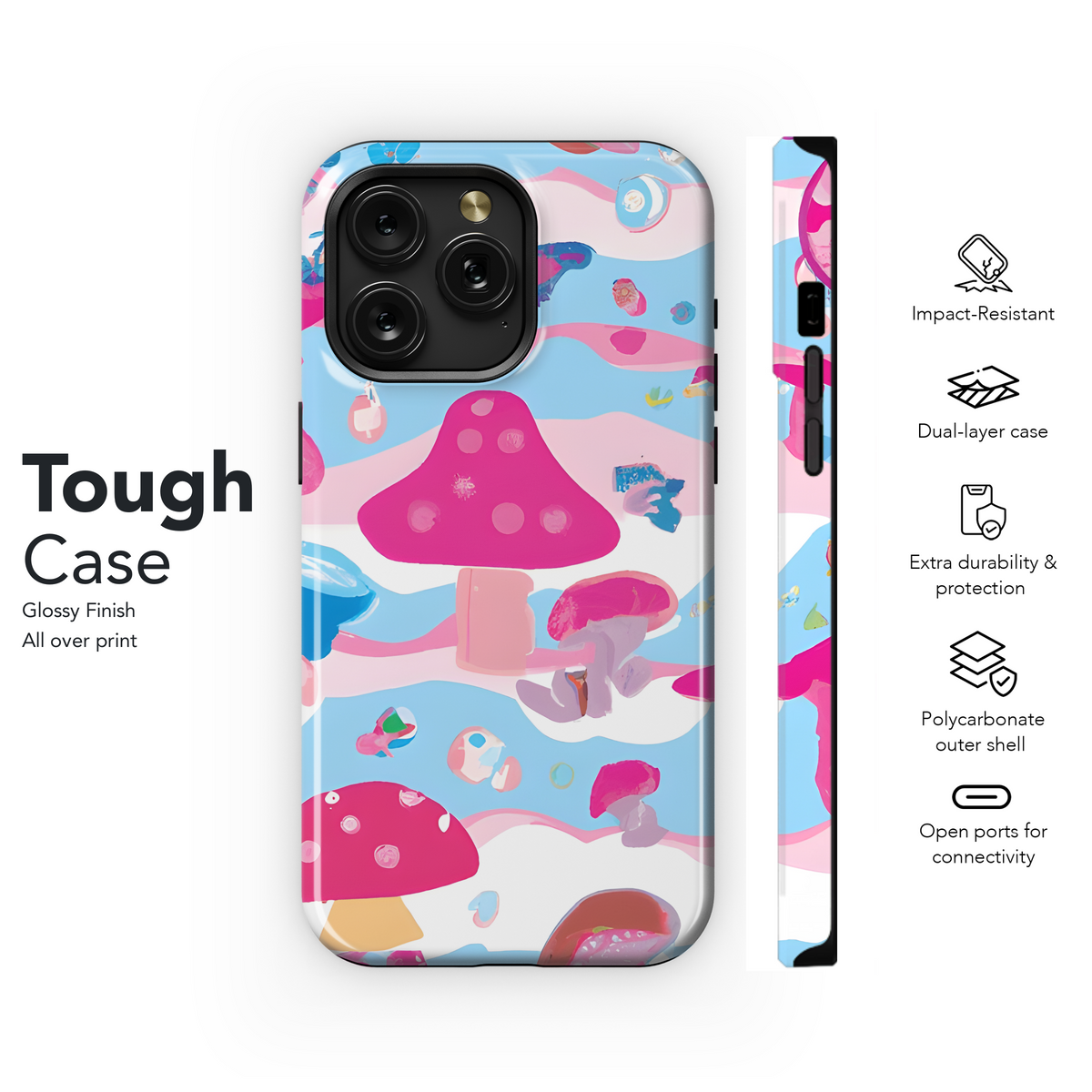 Mushroom Pink Phone Case iPhone Samsung Cover Pixel 3599 - Image 6