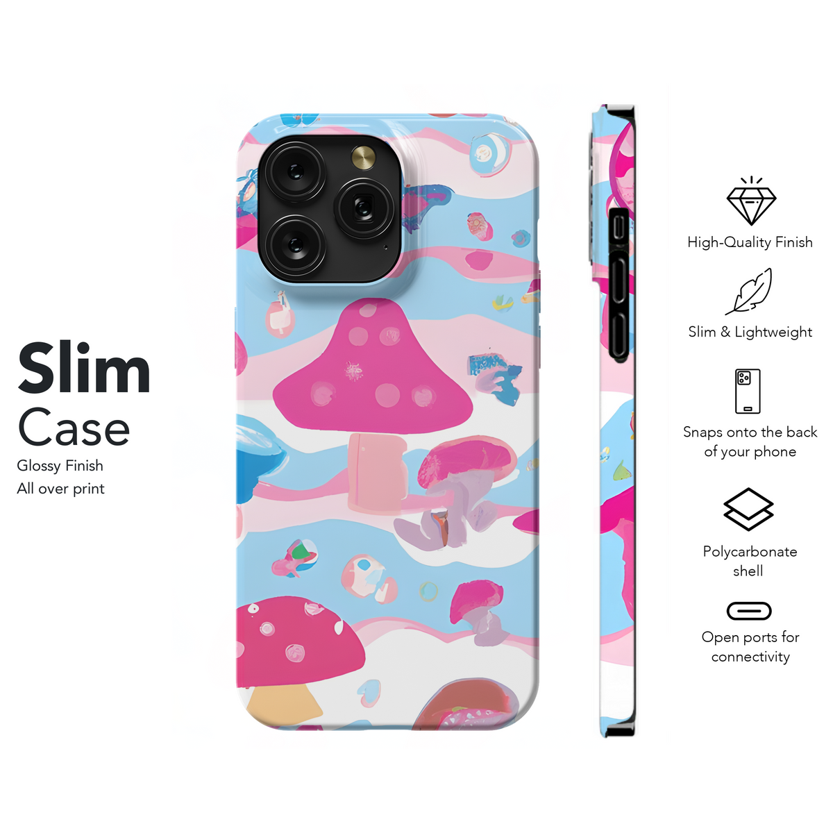 Mushroom Pink Phone Case iPhone Samsung Cover Pixel 3599 - Image 7