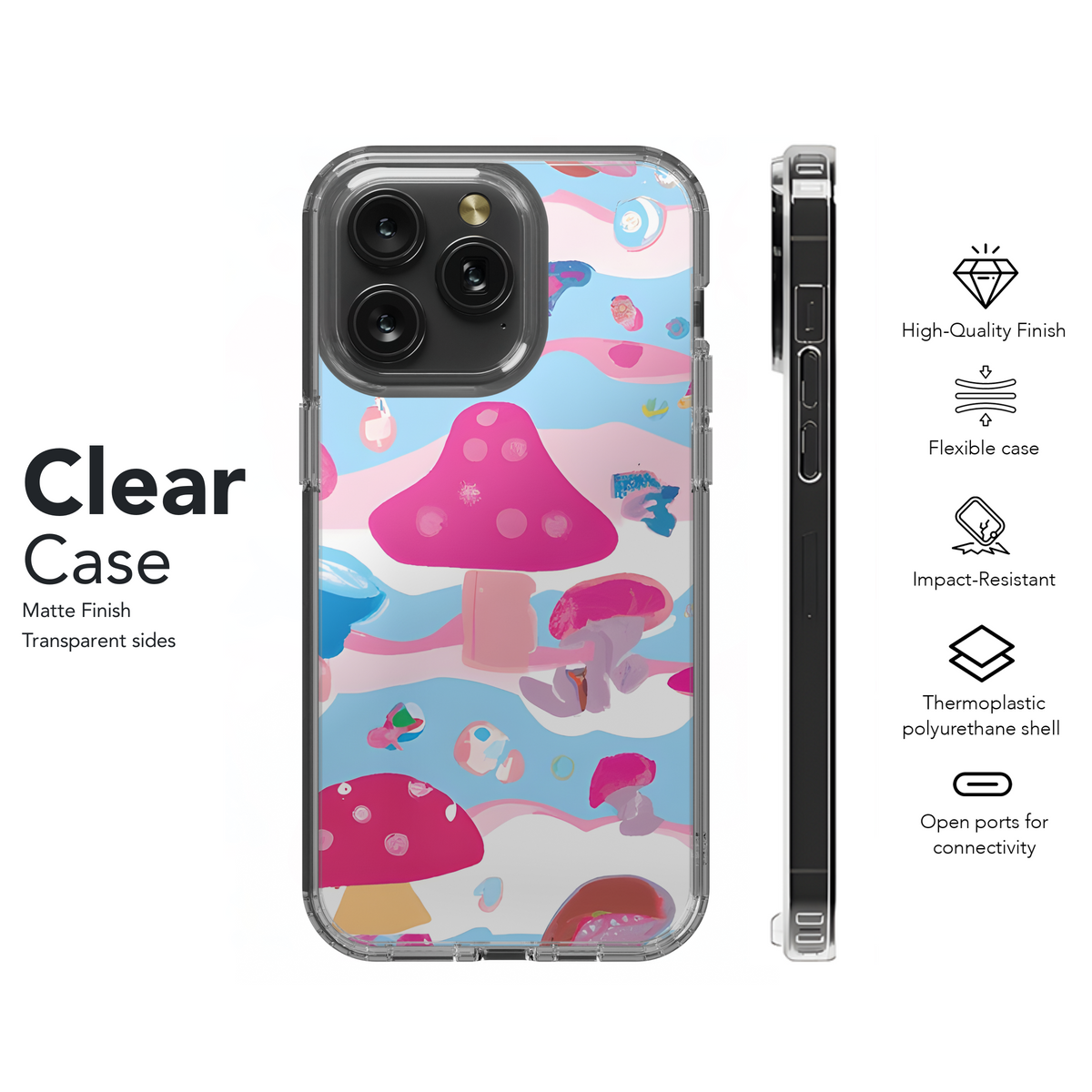 Mushroom Pink Phone Case iPhone Samsung Cover Pixel 3599 - Image 8