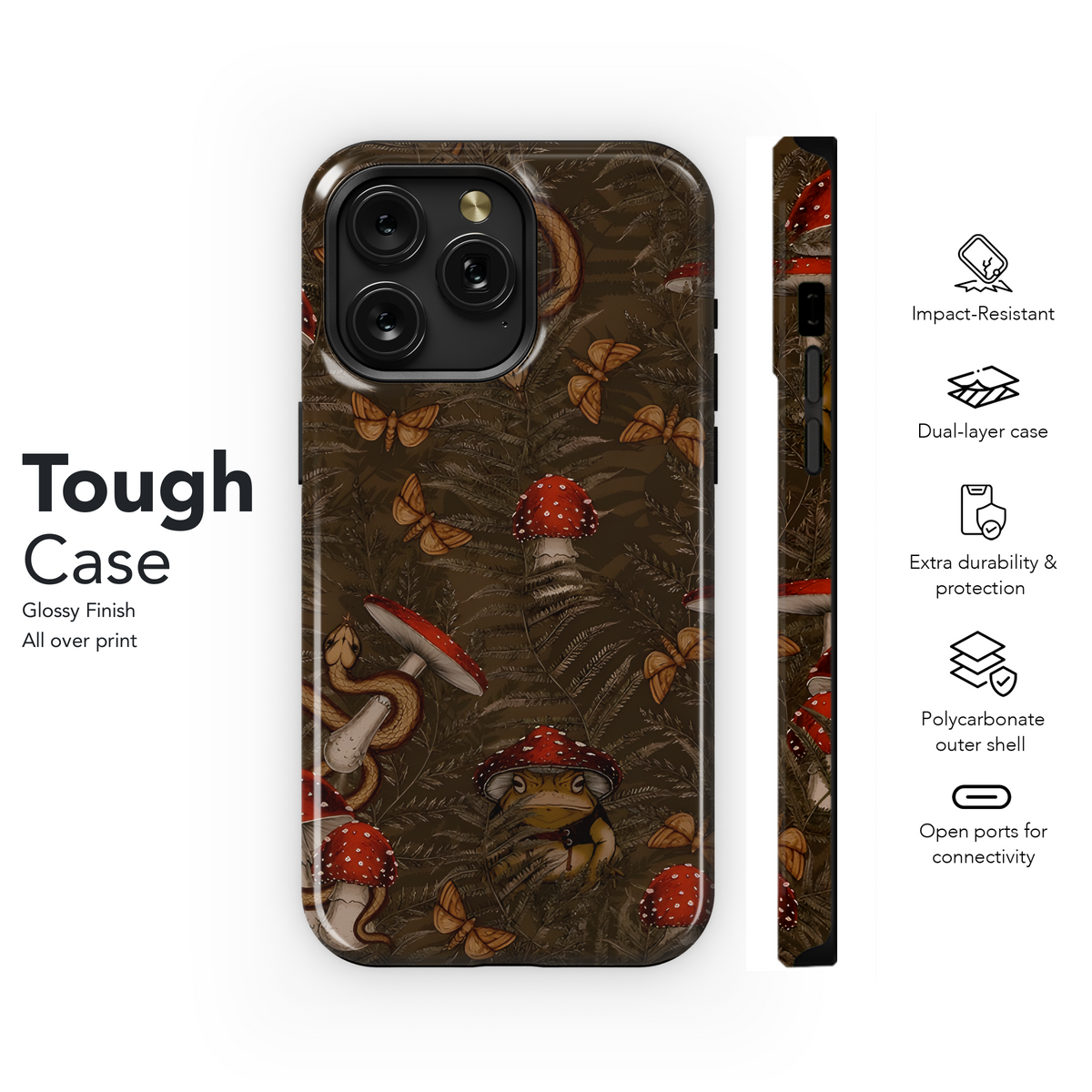 Mushroom Toad Forest Night Moths Phone Case iPhone Samsung Cover Pixel 3269 - Image 6