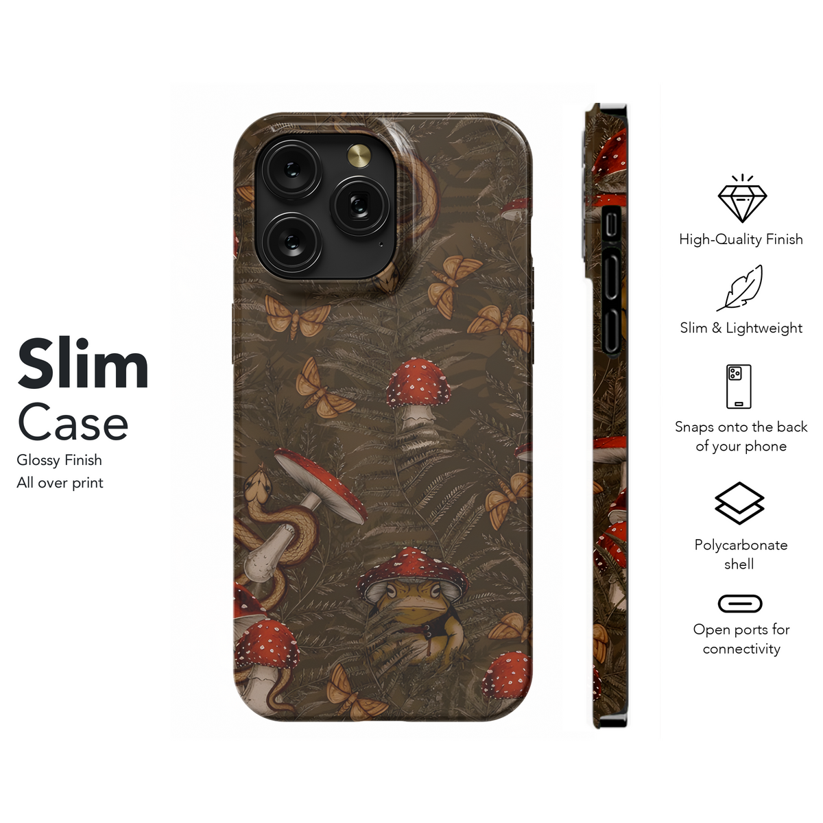 Mushroom Toad Forest Night Moths Phone Case iPhone Samsung Cover Pixel 3269 - Image 7