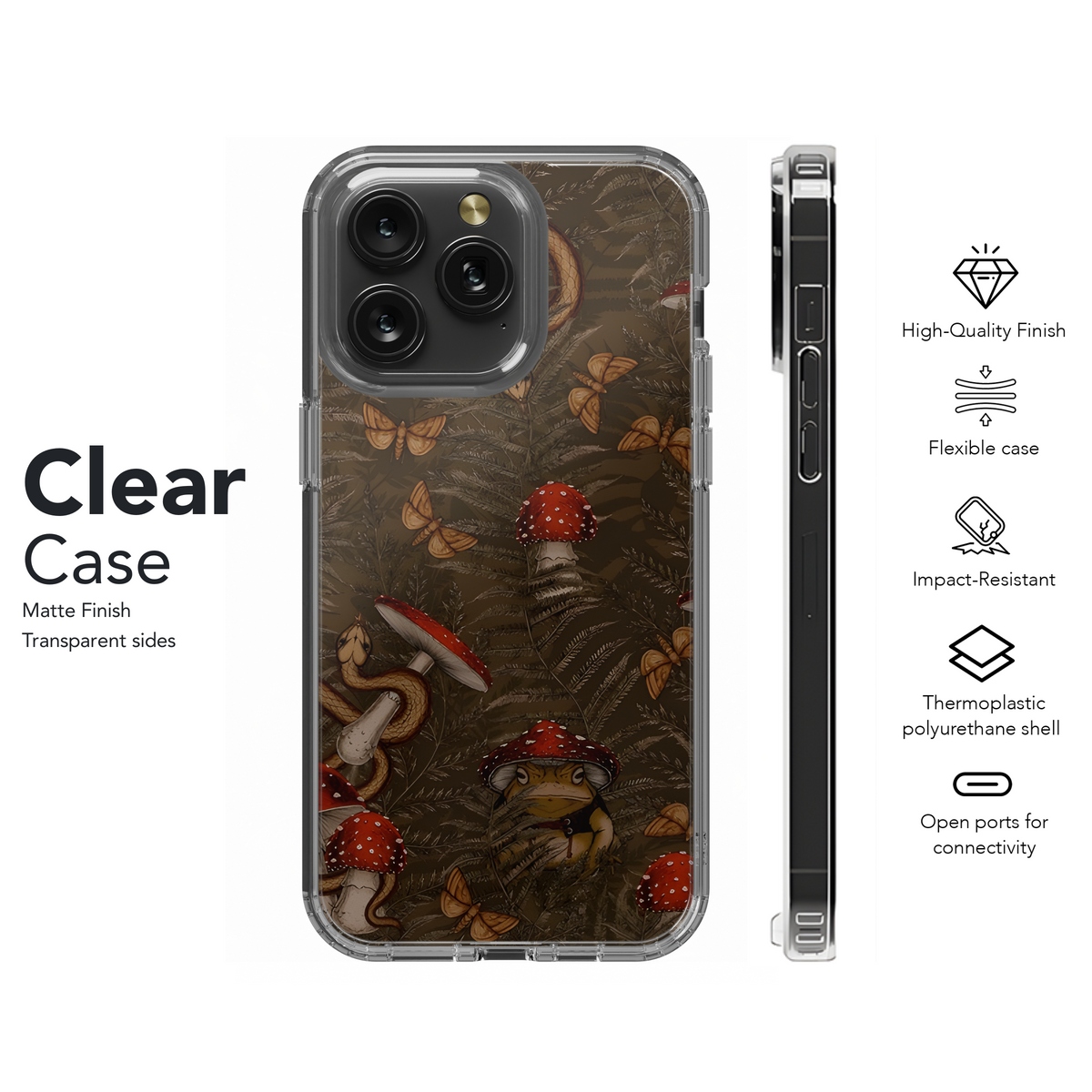 Mushroom Toad Forest Night Moths Phone Case iPhone Samsung Cover Pixel 3269 - Image 8