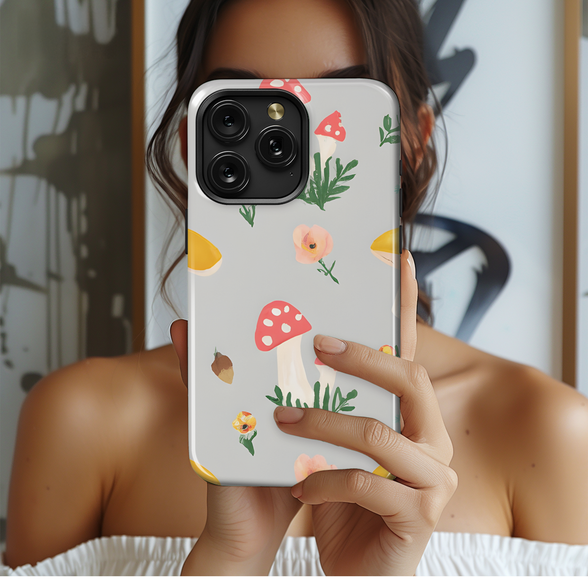 Mushrooms and Flowers Phone Case iPhone Samsung Cover Pixel 3380 - Image 2