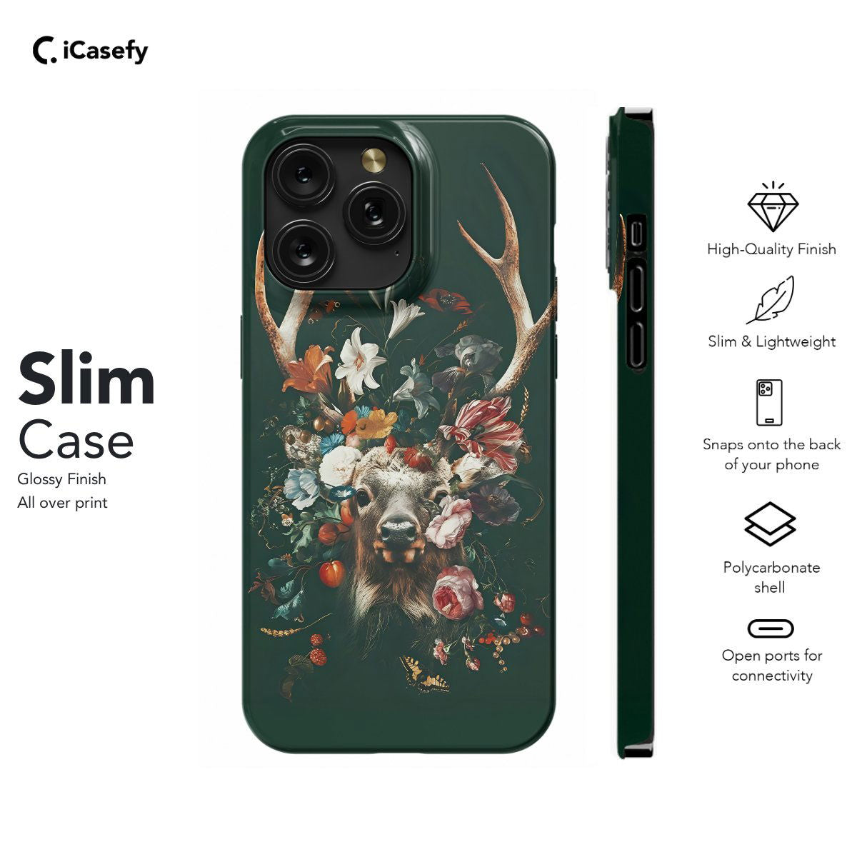 Mystical Deer Floral Phone Case iPhone Samsung Pixel & More - Image 6