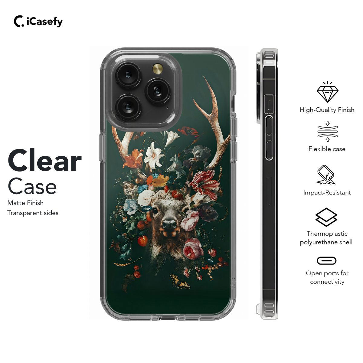 Mystical Deer Floral Phone Case iPhone Samsung Pixel & More - Image 7