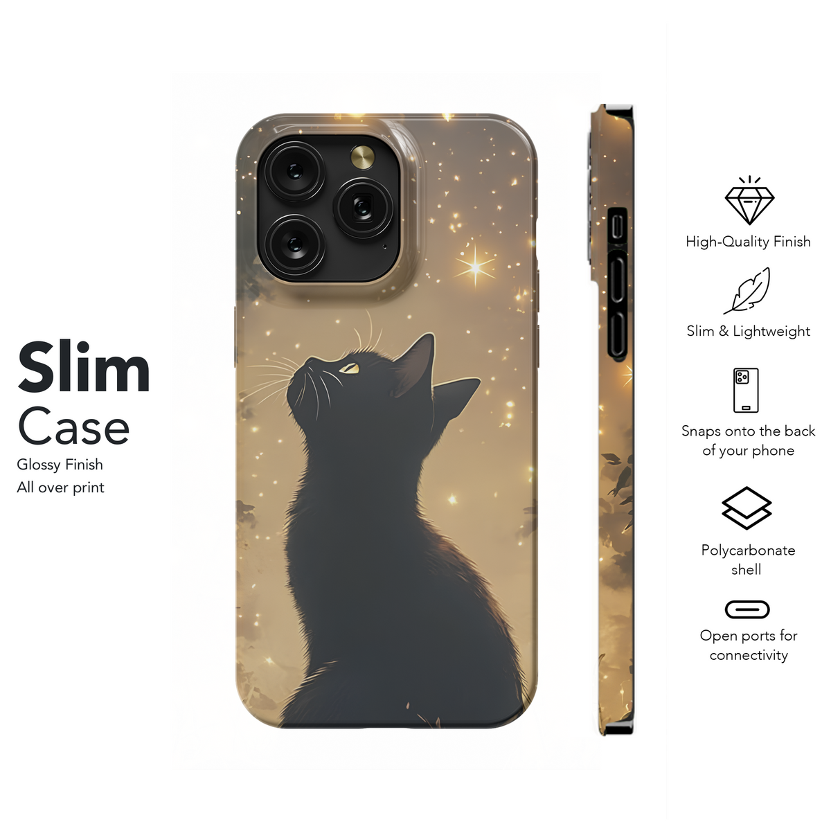 Mystical Night Black Cat Phone Case iPhone Samsung Cover Pixel 3713 - Image 7