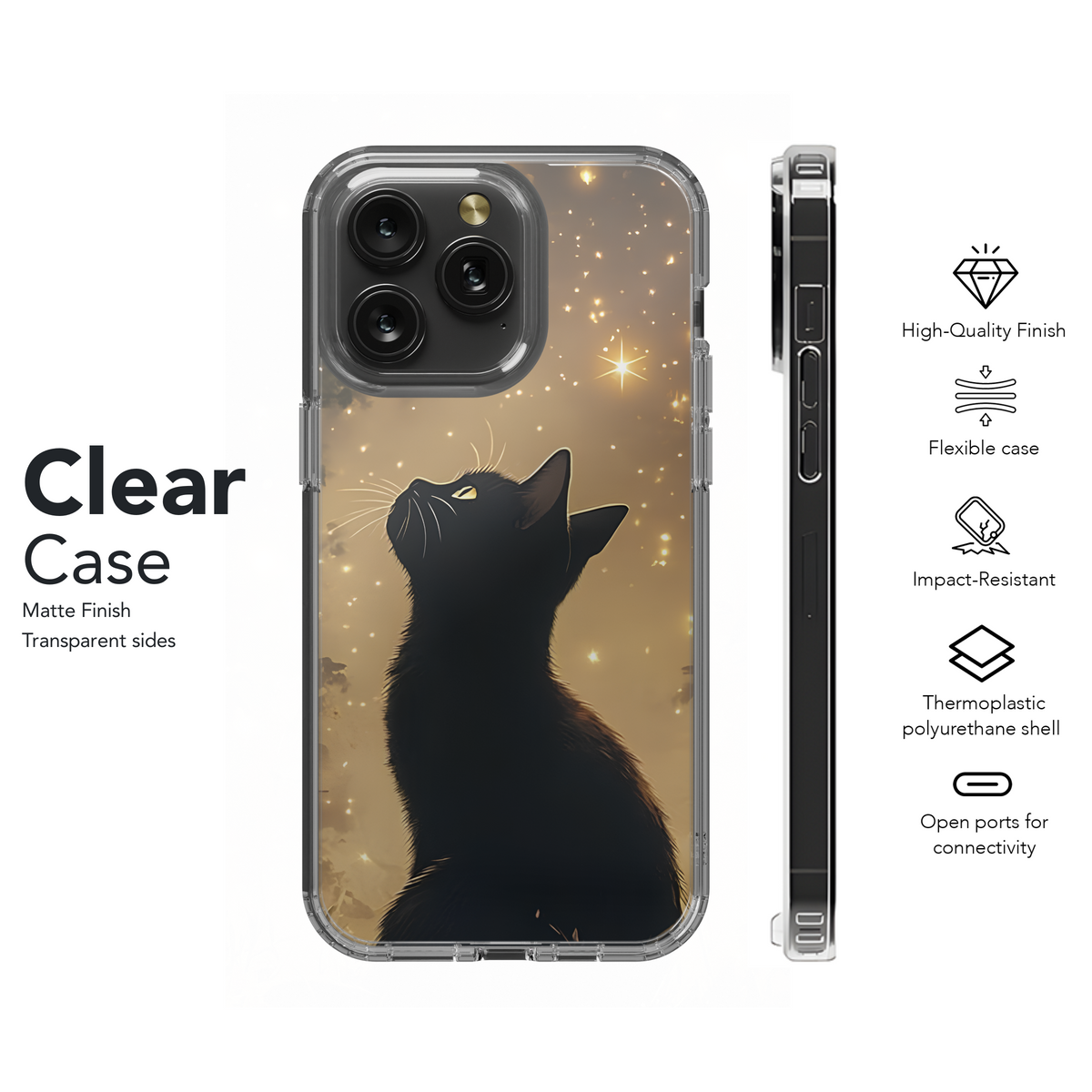 Mystical Night Black Cat Phone Case iPhone Samsung Cover Pixel 3713 - Image 8