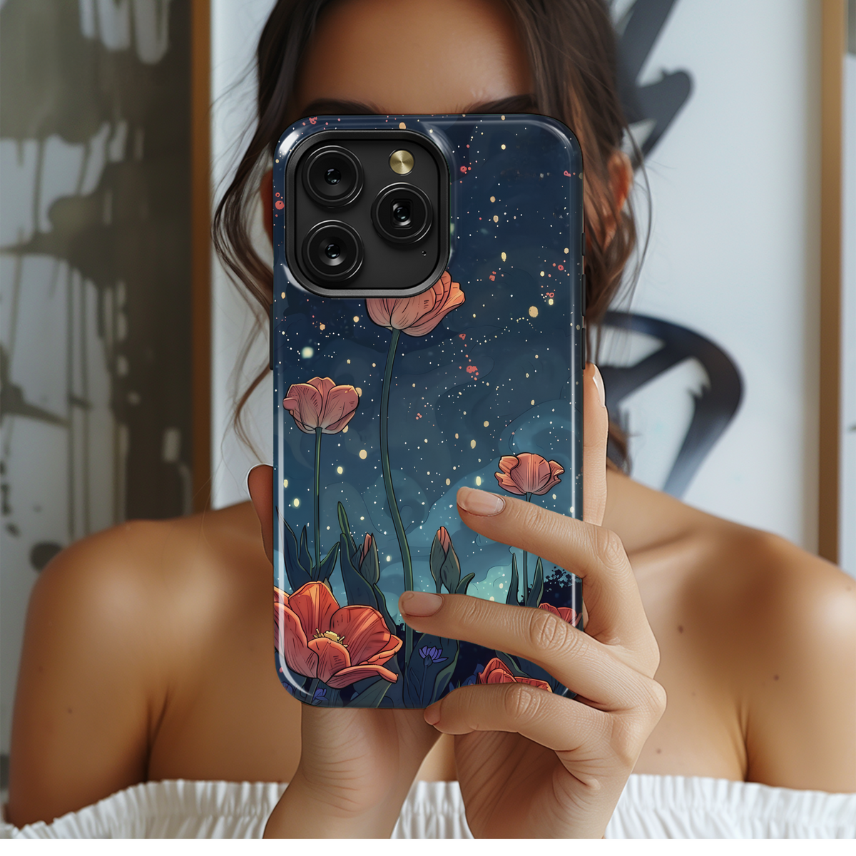 Mystical Night Wildflowers Phone Case iPhone Samsung Cover Pixel 3714 - Image 2