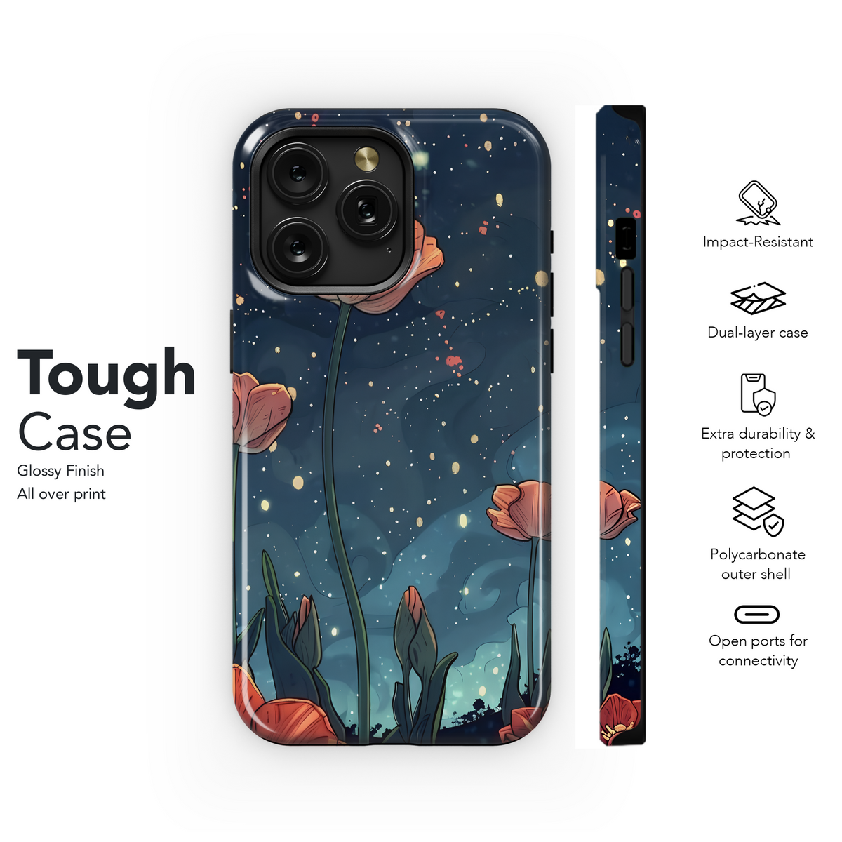 Mystical Night Wildflowers Phone Case iPhone Samsung Cover Pixel 3714 - Image 6