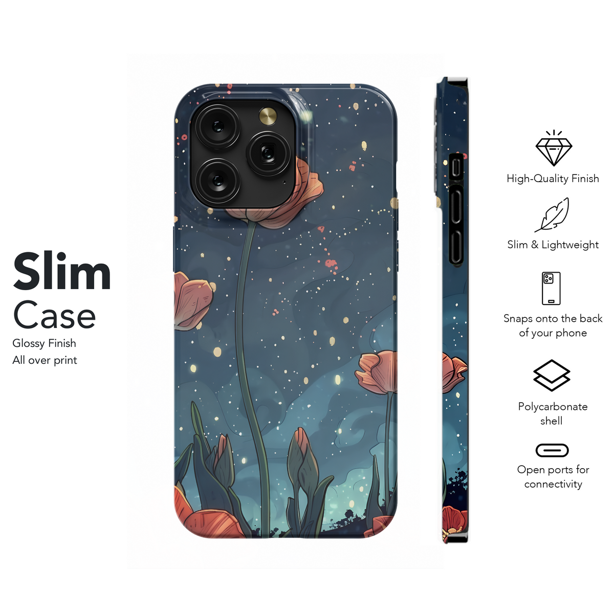 Mystical Night Wildflowers Phone Case iPhone Samsung Cover Pixel 3714 - Image 7