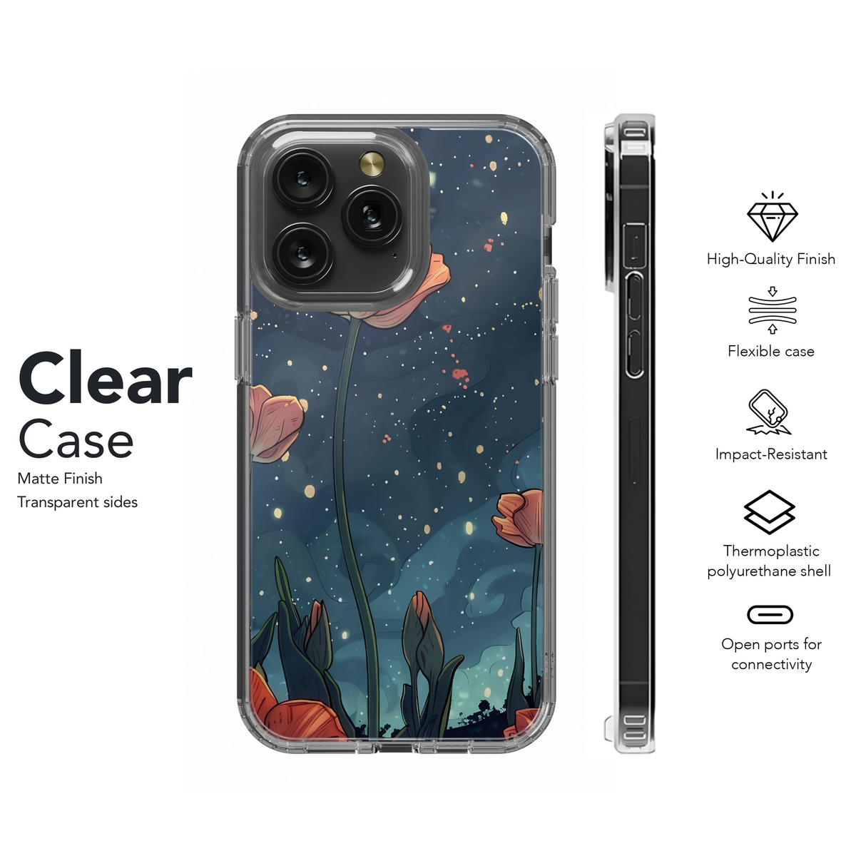 Mystical Night Wildflowers Phone Case iPhone Samsung Cover Pixel 3714 - Image 8