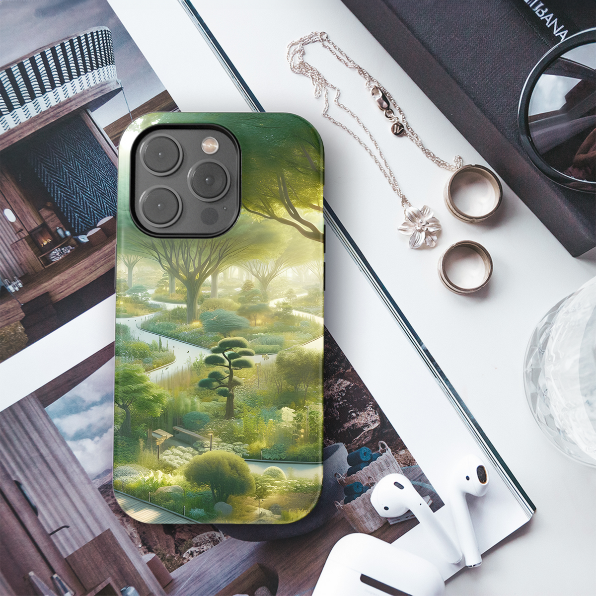 Nature Park with Diverse Flora and Fauna Phone Case iPhone Samsung Cover Pixel 3118 - Image 3