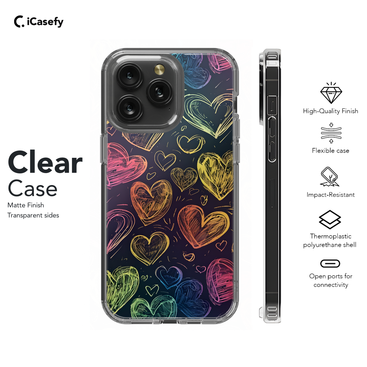 Neon Hearts Phone Case iPhone Samsung Pixel & More 254 - Image 7