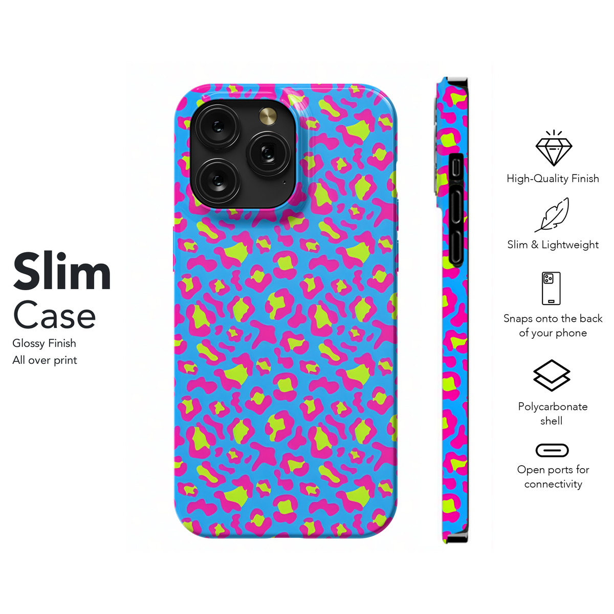 Neon Leopard Print Phone Case iPhone Samsung Cover Pixel 3895 - Image 7