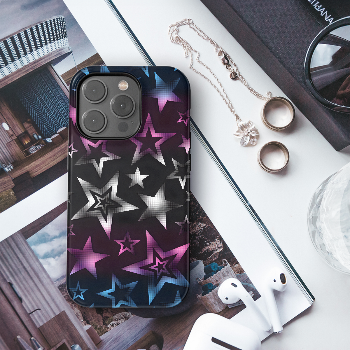 Neon Star Burst Design
 Phone Case iPhone Samsung Cover Pixel 4087 - Image 3