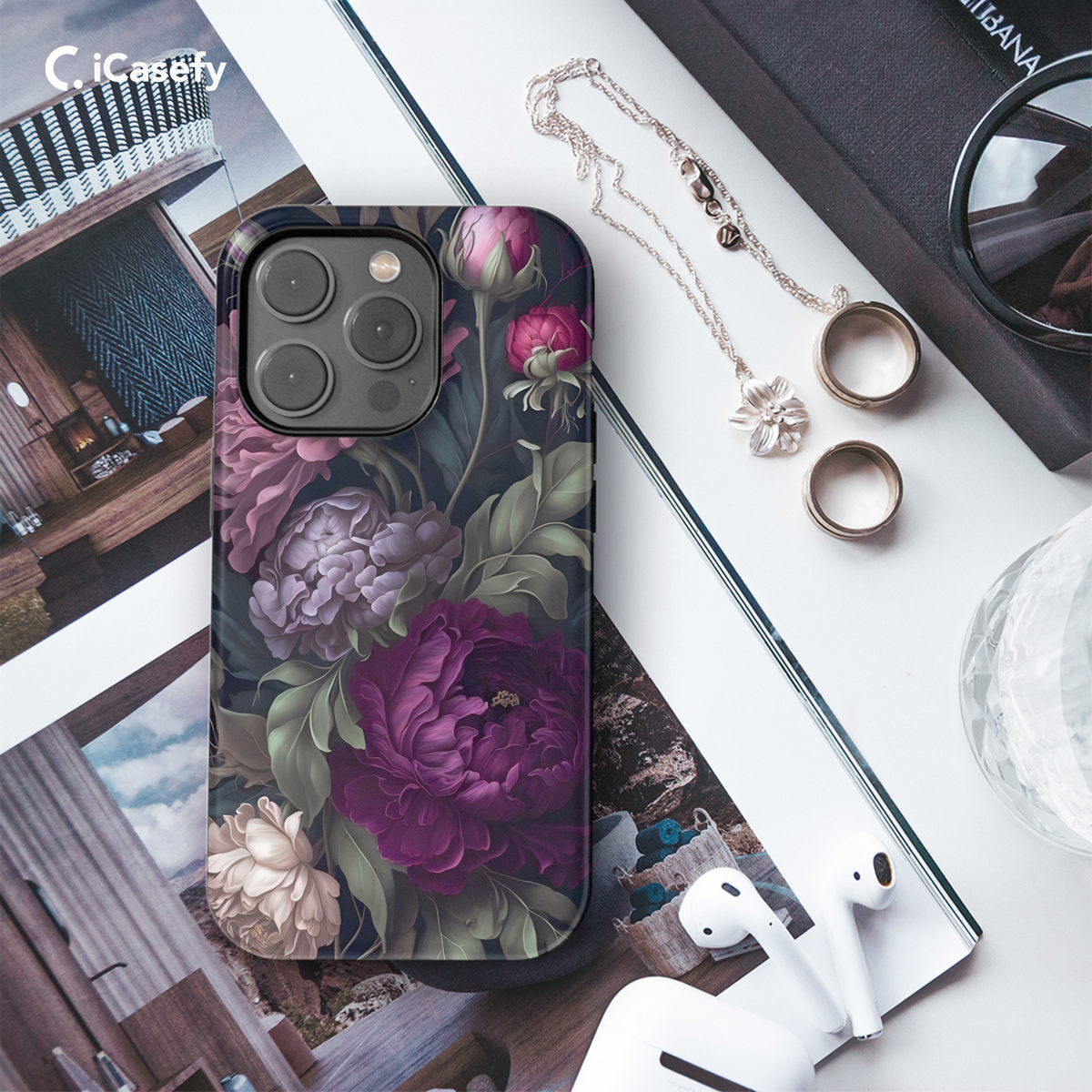 New Baroque Peony Phone Case iPhone Samsung Cover Pixel 1945 - Image 3