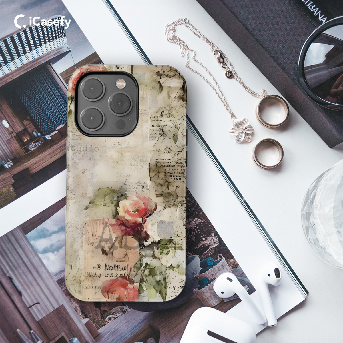 Newspaper Flower Aesthetic Phone Case iPhone Samsung Cover Pixel 1939 - Image 3