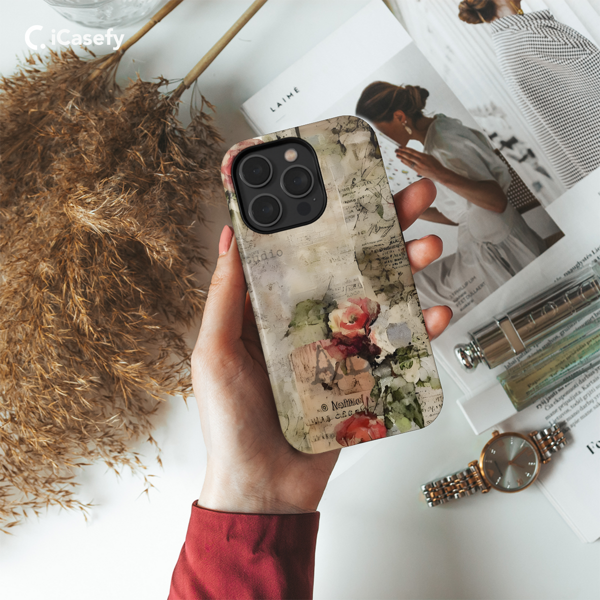 Newspaper Flower Aesthetic Phone Case iPhone Samsung Cover Pixel 1939 - Image 4