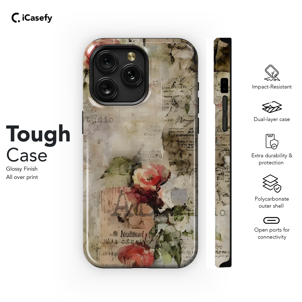 Newspaper Flower Aesthetic Phone Case iPhone Samsung Cover Pixel 1939 - Image 6