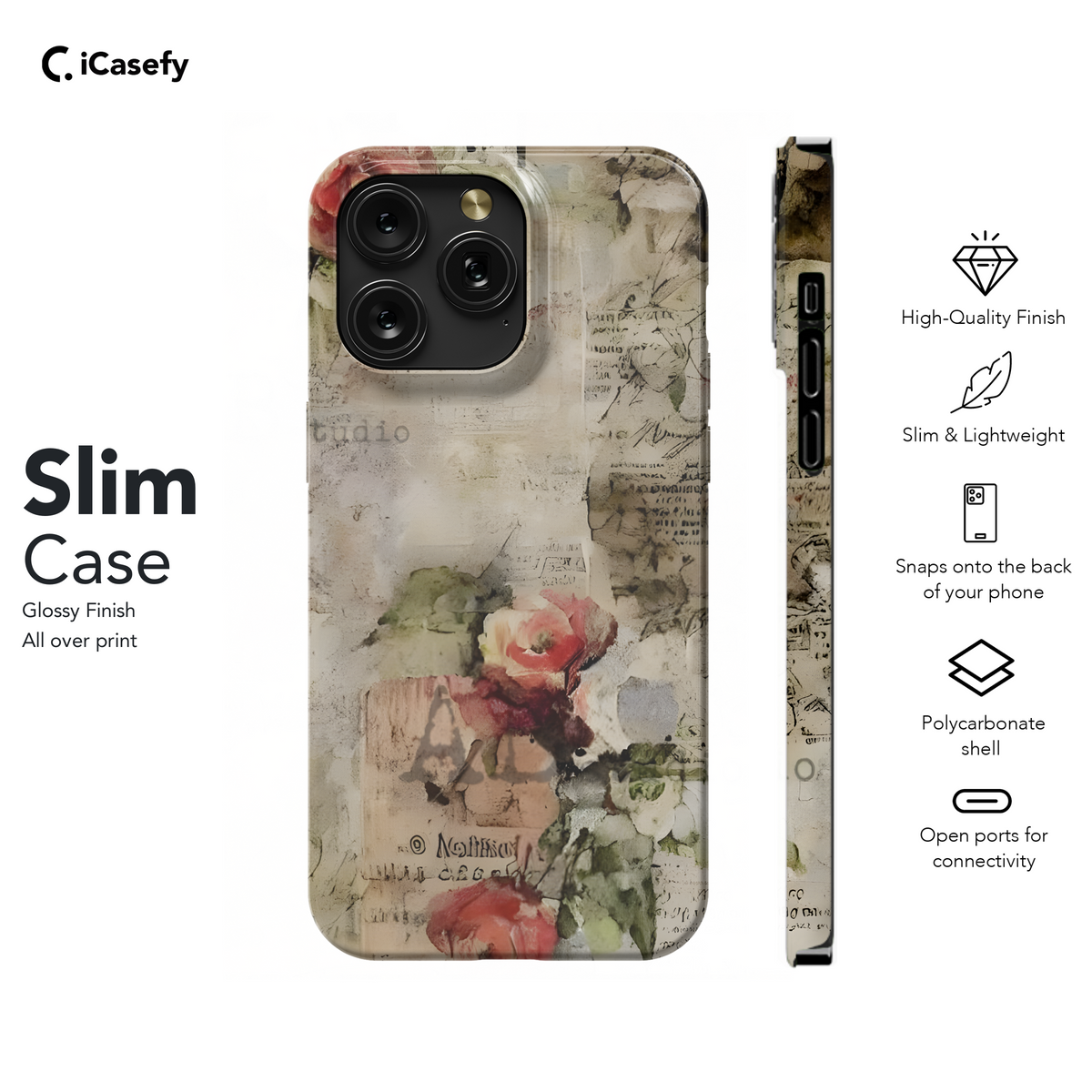 Newspaper Flower Aesthetic Phone Case iPhone Samsung Cover Pixel 1939 - Image 7